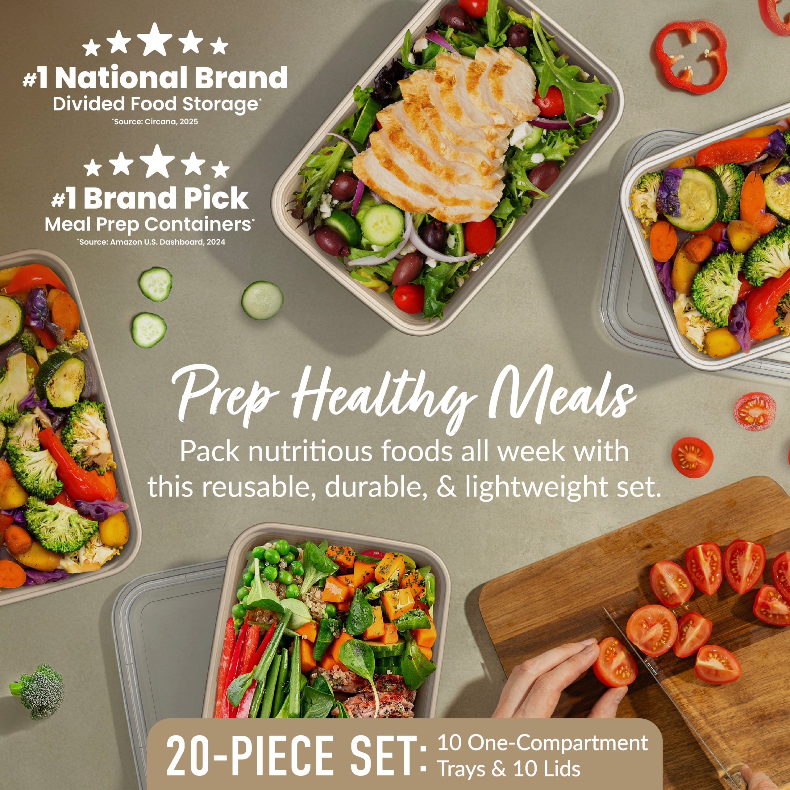 Bentgo Prep 1-Compartment Meal Prep Containers (20-Piece) - Image 41