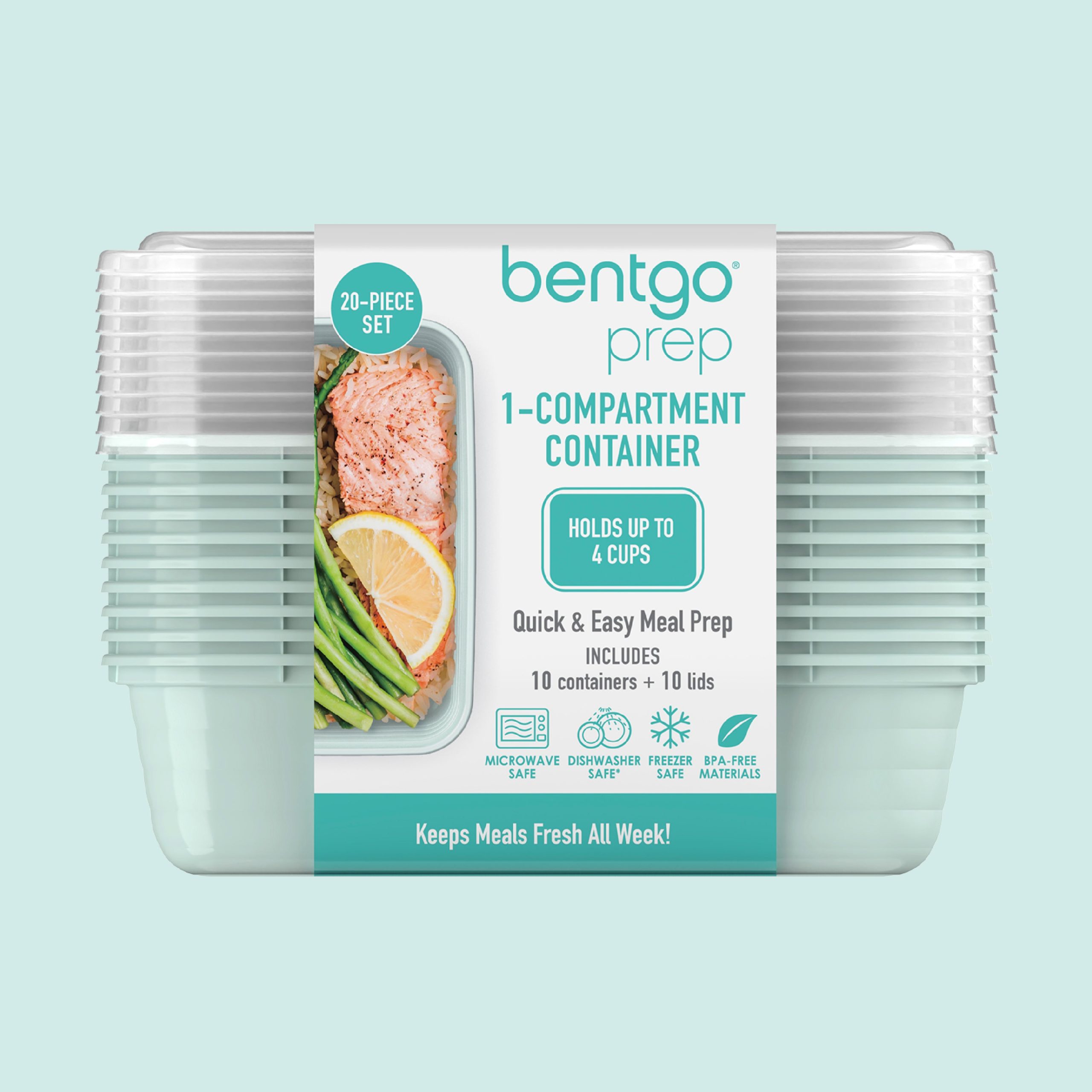 Bentgo Prep 1-Compartment Meal Prep Containers (20-Piece) - Image 31