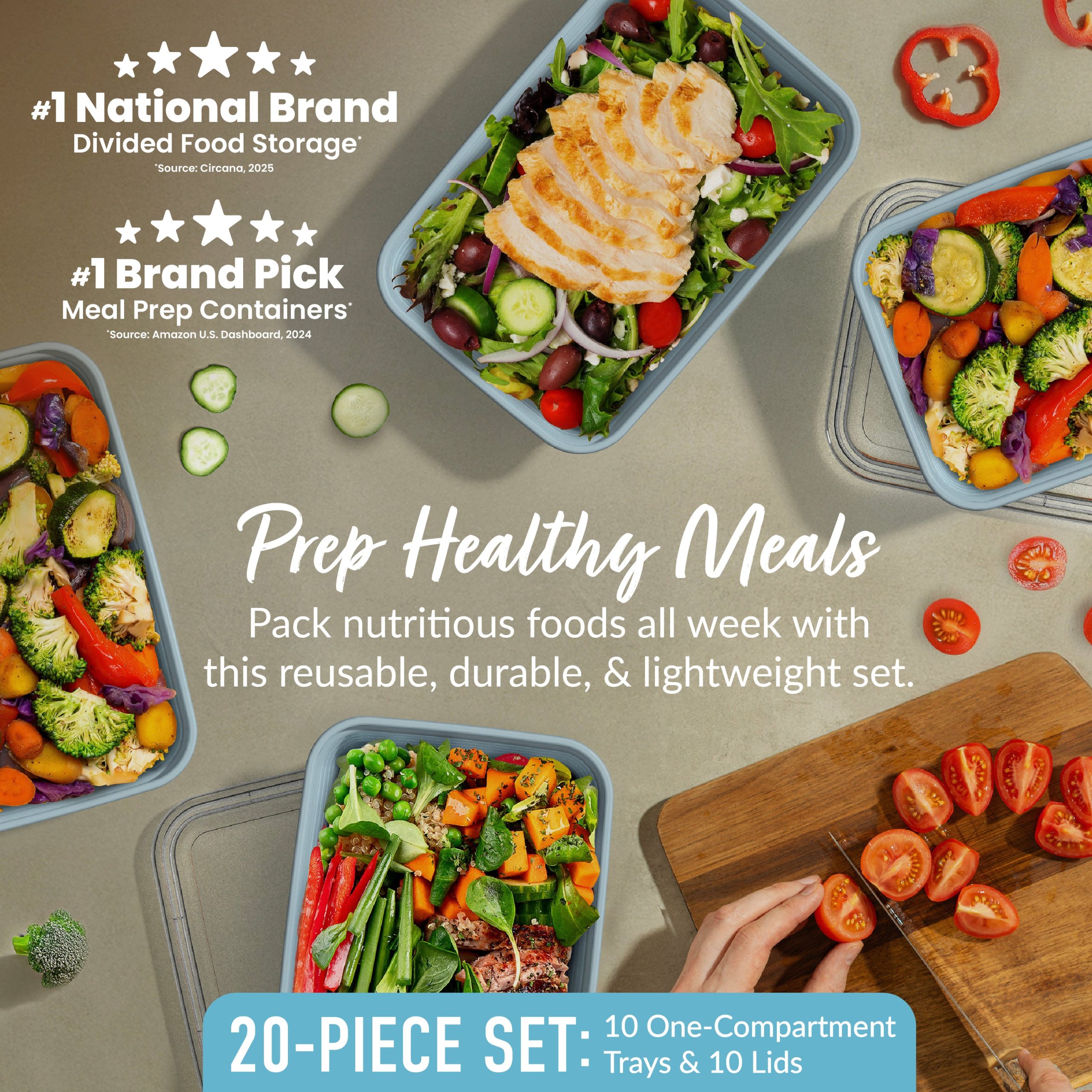 Bentgo Prep 1-Compartment Meal Prep Containers (20-Piece) - Image 18