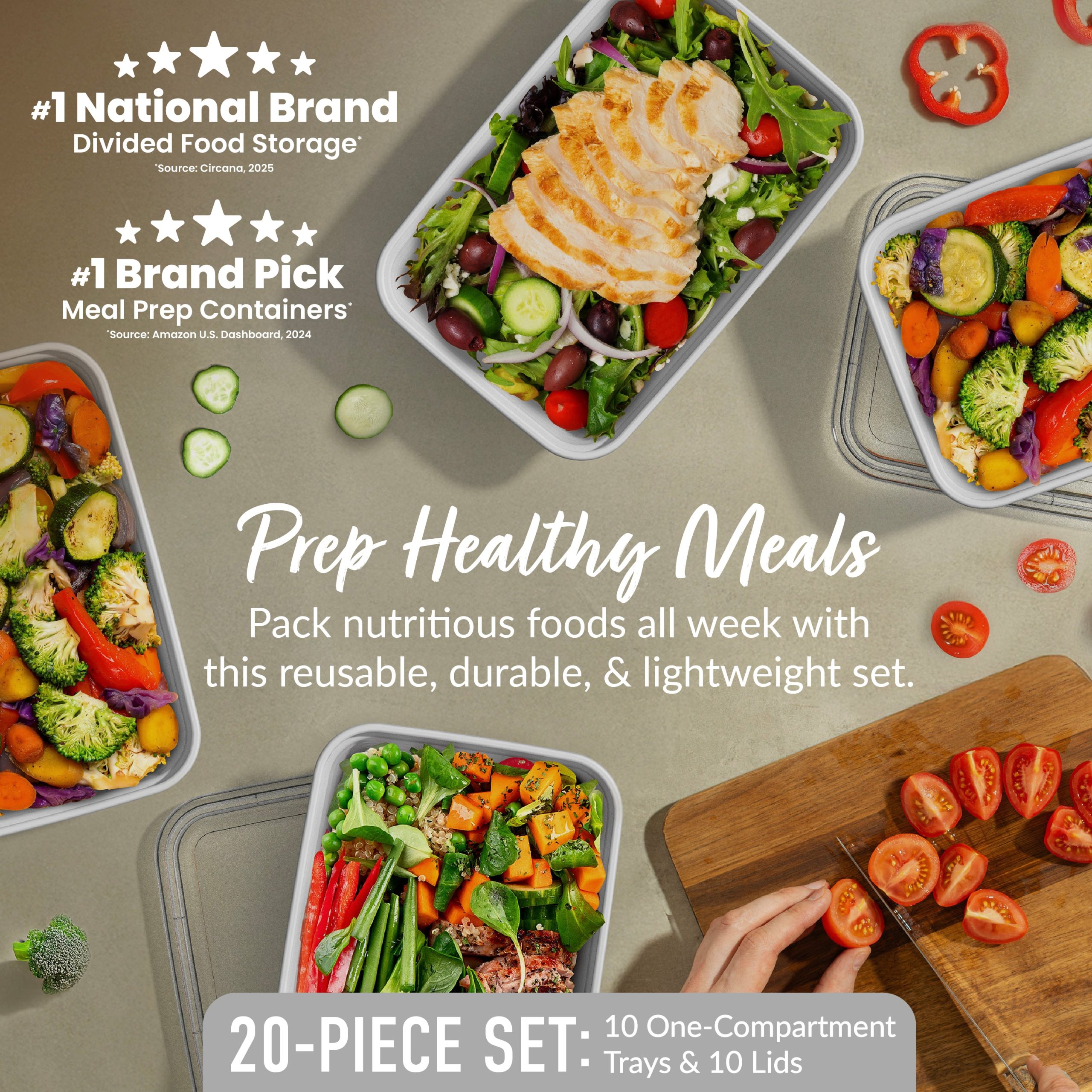 Bentgo Prep 1-Compartment Meal Prep Containers (20-Piece) - Image 49