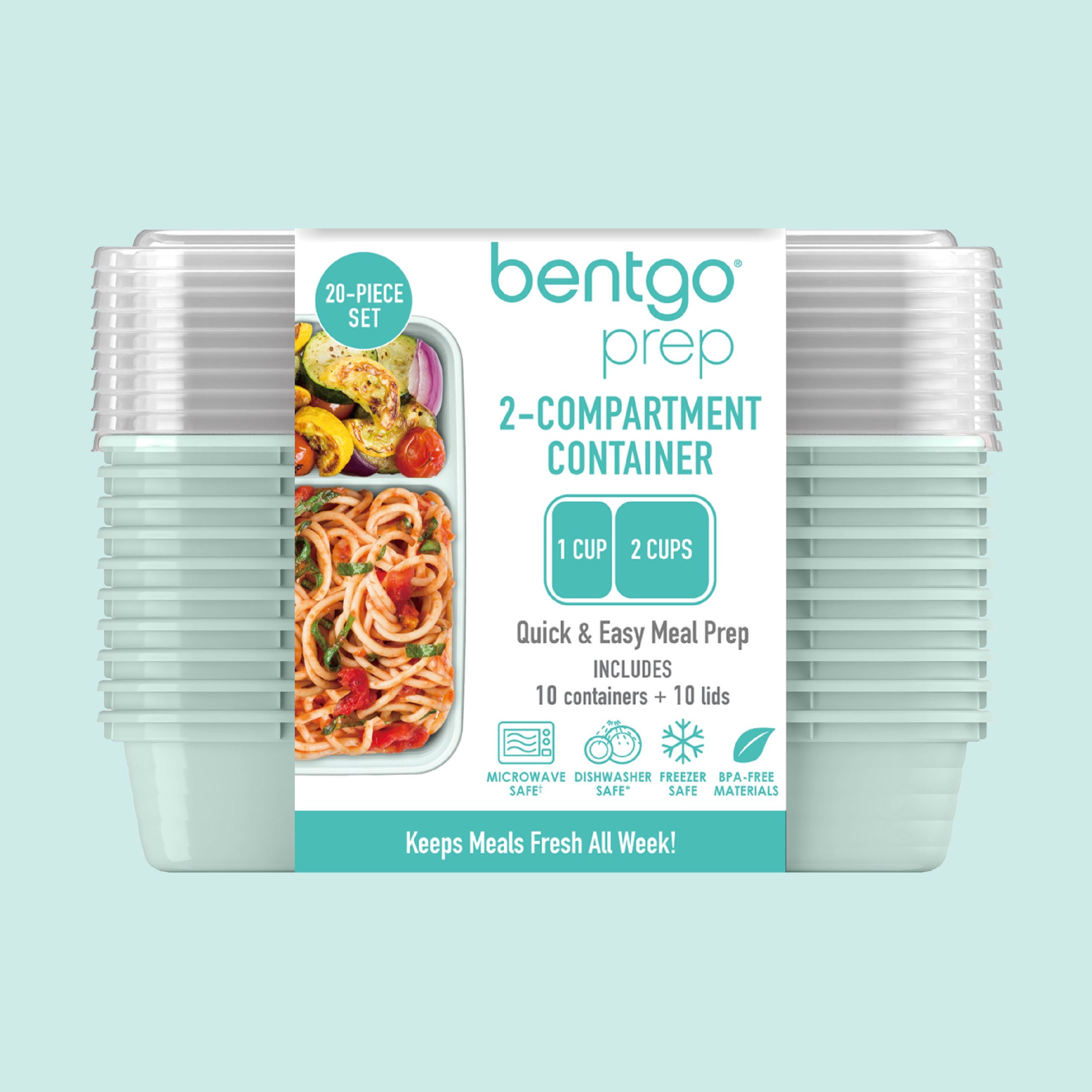 Bentgo Prep 2-Compartment Meal Prep Containers (20-Piece) - Image 40