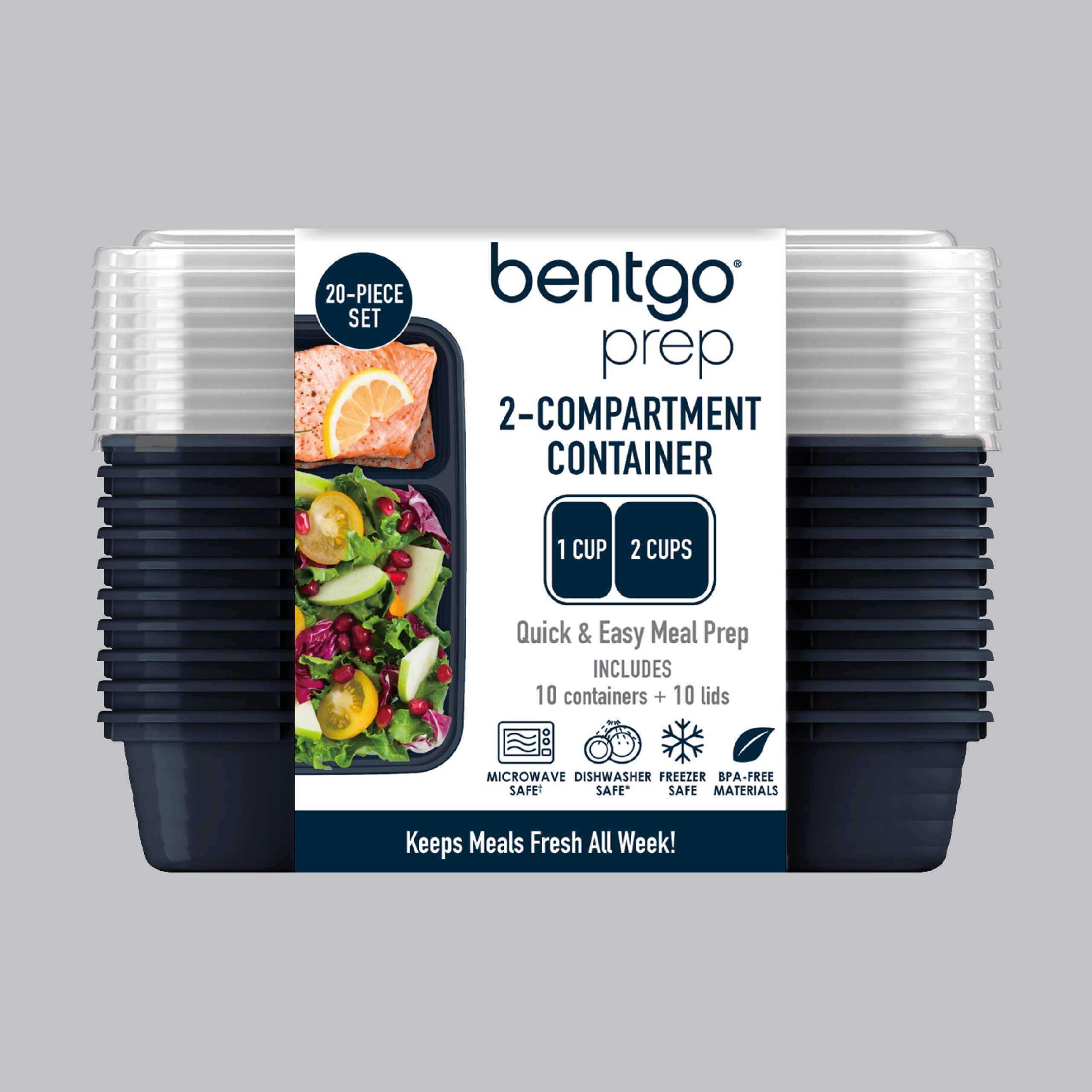 Bentgo Prep 2-Compartment Meal Prep Containers (20-Piece) - Image 32