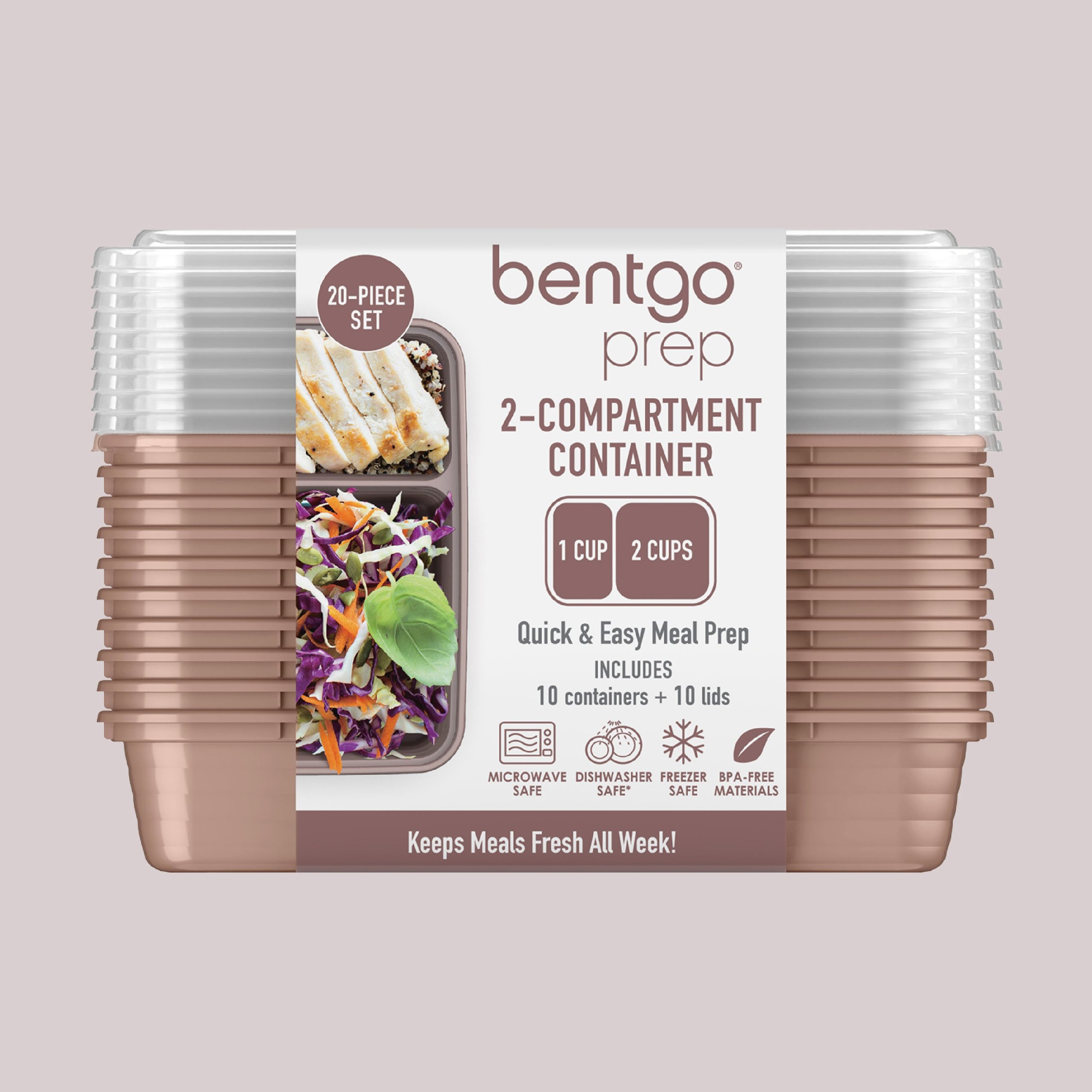 Bentgo Prep 2-Compartment Meal Prep Containers (20-Piece) - Image 24