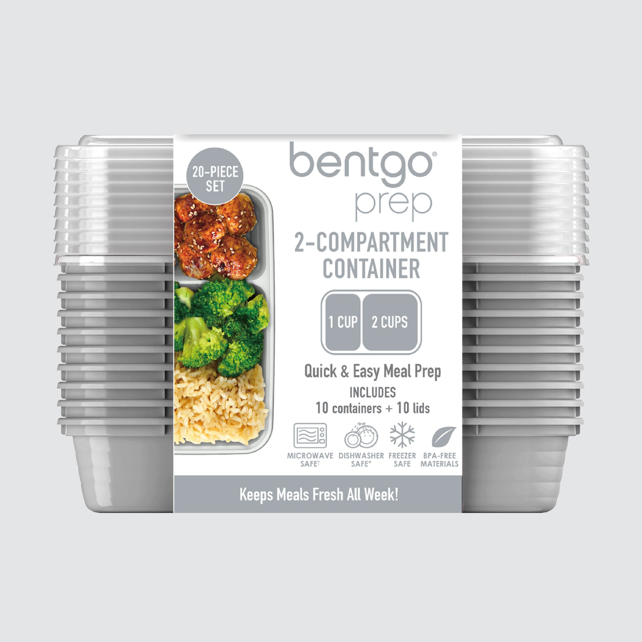 Bentgo Prep 2-Compartment Meal Prep Containers (20-Piece) - Image 71