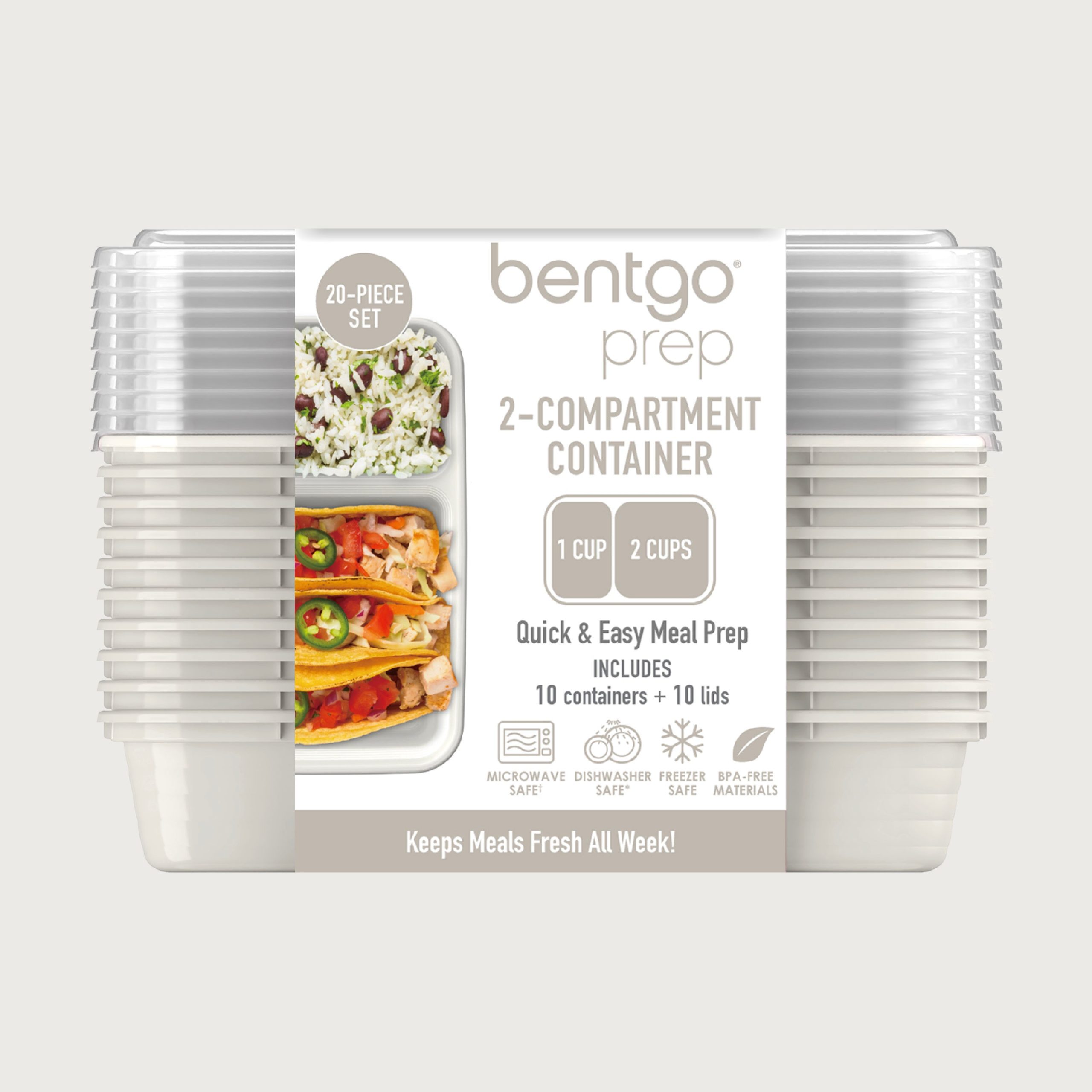Bentgo Prep 2-Compartment Meal Prep Containers (20-Piece) - Image 64